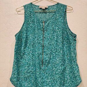 Michael Kors Zip Front Vibrant Turquoise Tank M